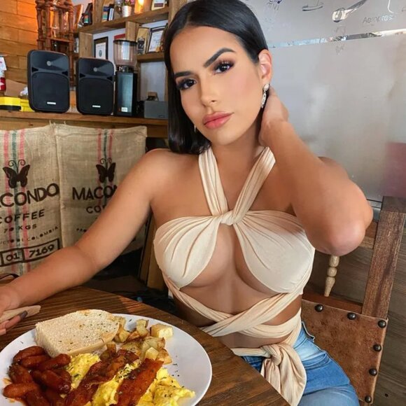 Khaki‎ Multi Way Wrap Halter Crop Top Backless Sexy Cutout Bandage Y2K Top - Picture 3 of 10